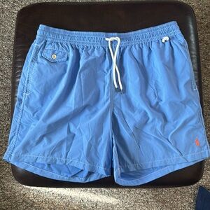 Vintage POLO By Ralph Lauren Swim Trunks Traveler Swim Wear light blue/orange